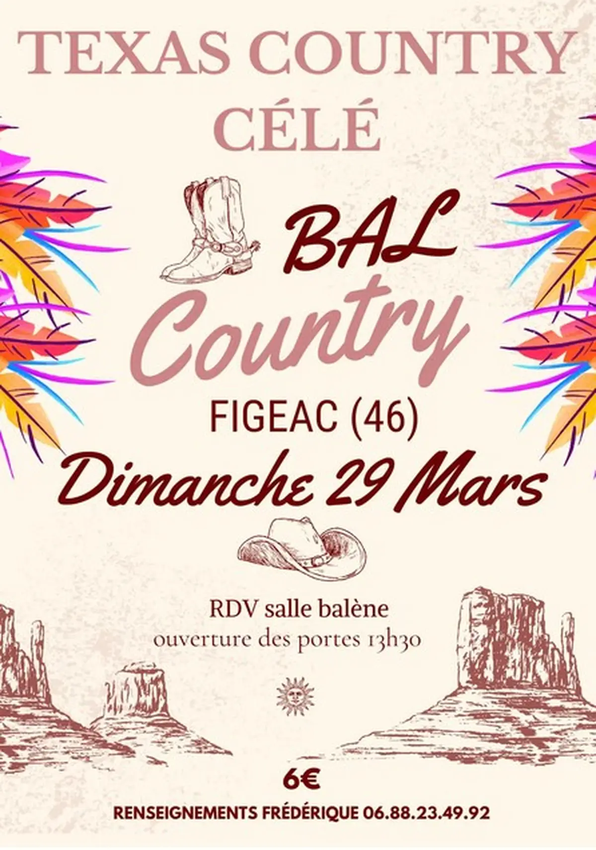 Bal Country Line Dance avec Texas Country Célé à Figeac