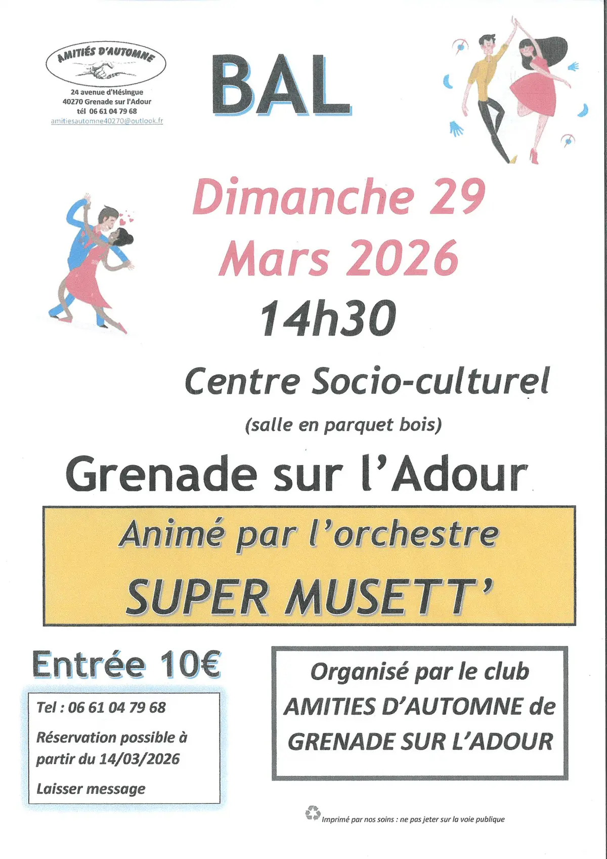 Bal de l'association Amitiés d'automne