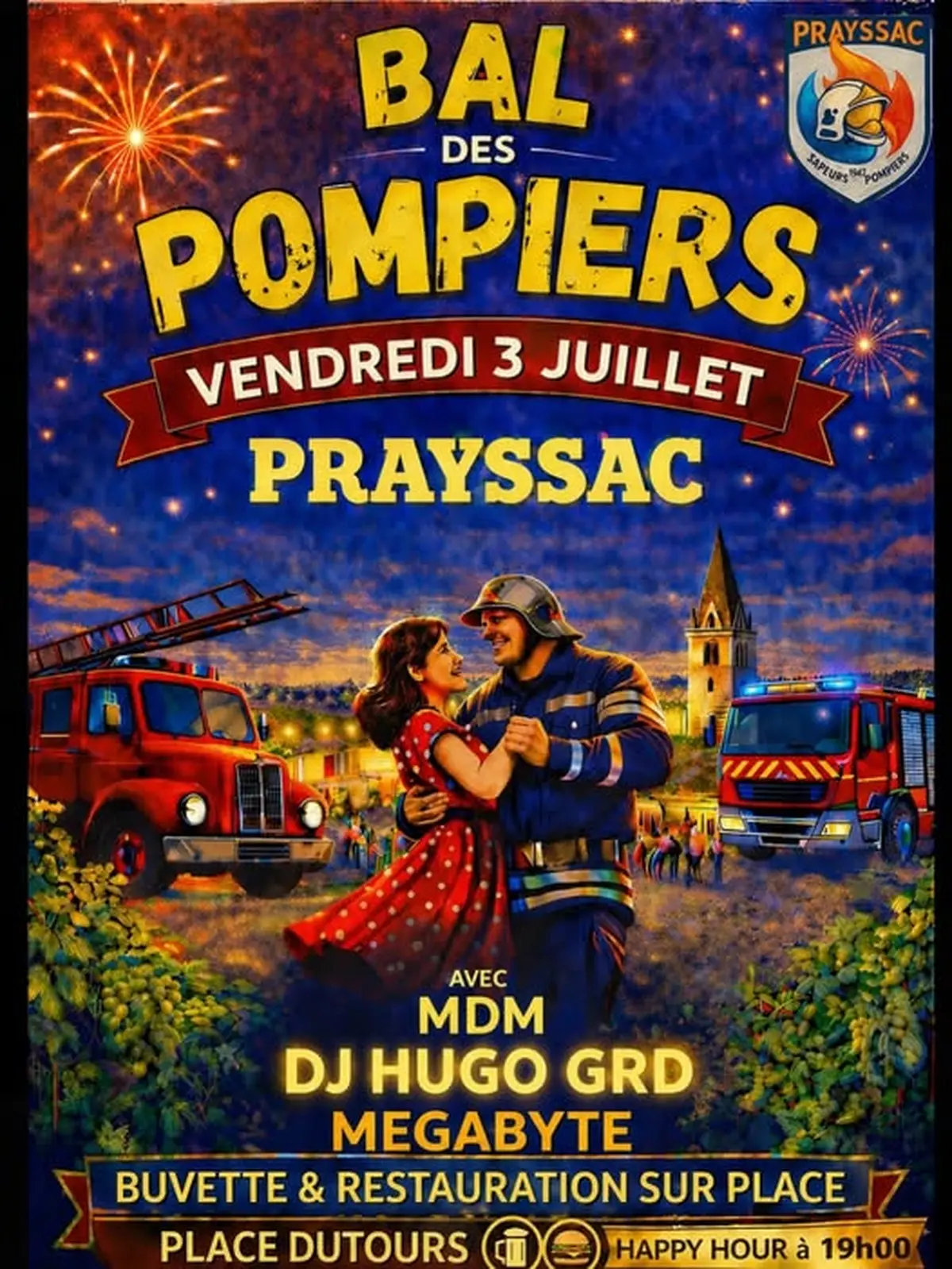 Bal des pompiers à Prayssac