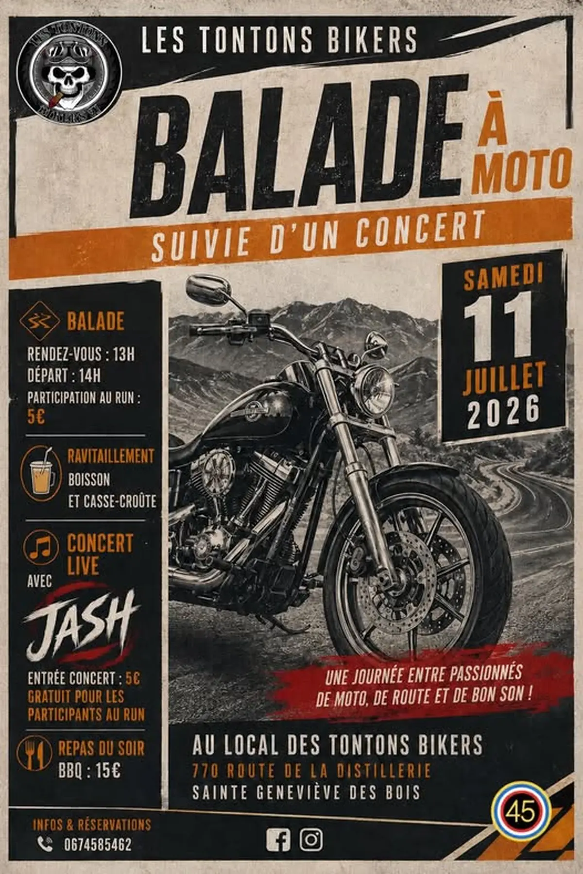Balade à moto et concert