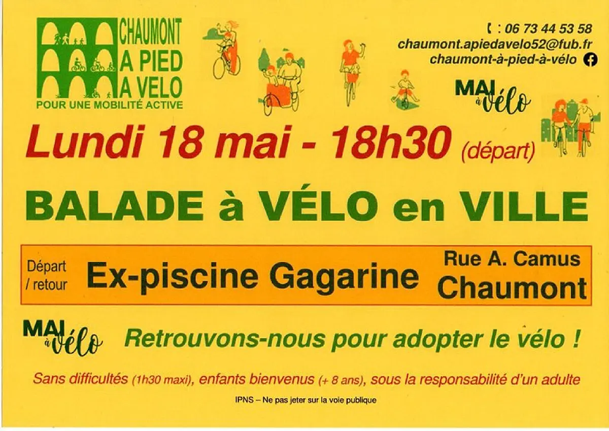 Balade à vélo en ville à Chaumont