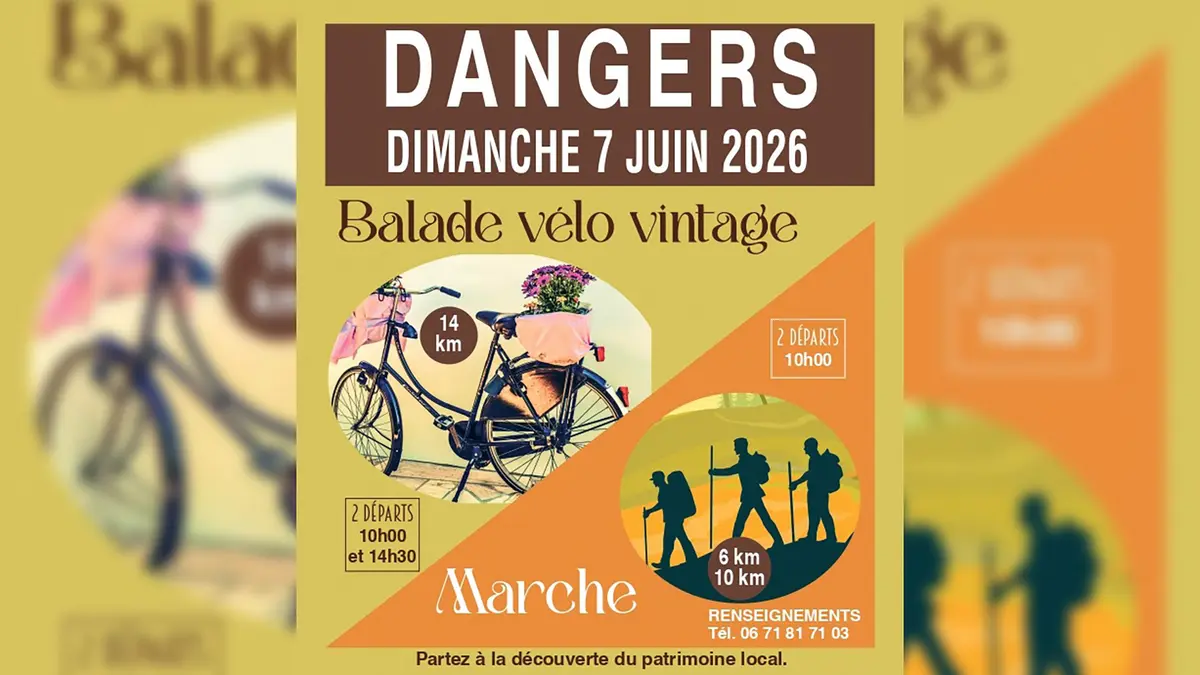 Balade à vélo vintage et marche