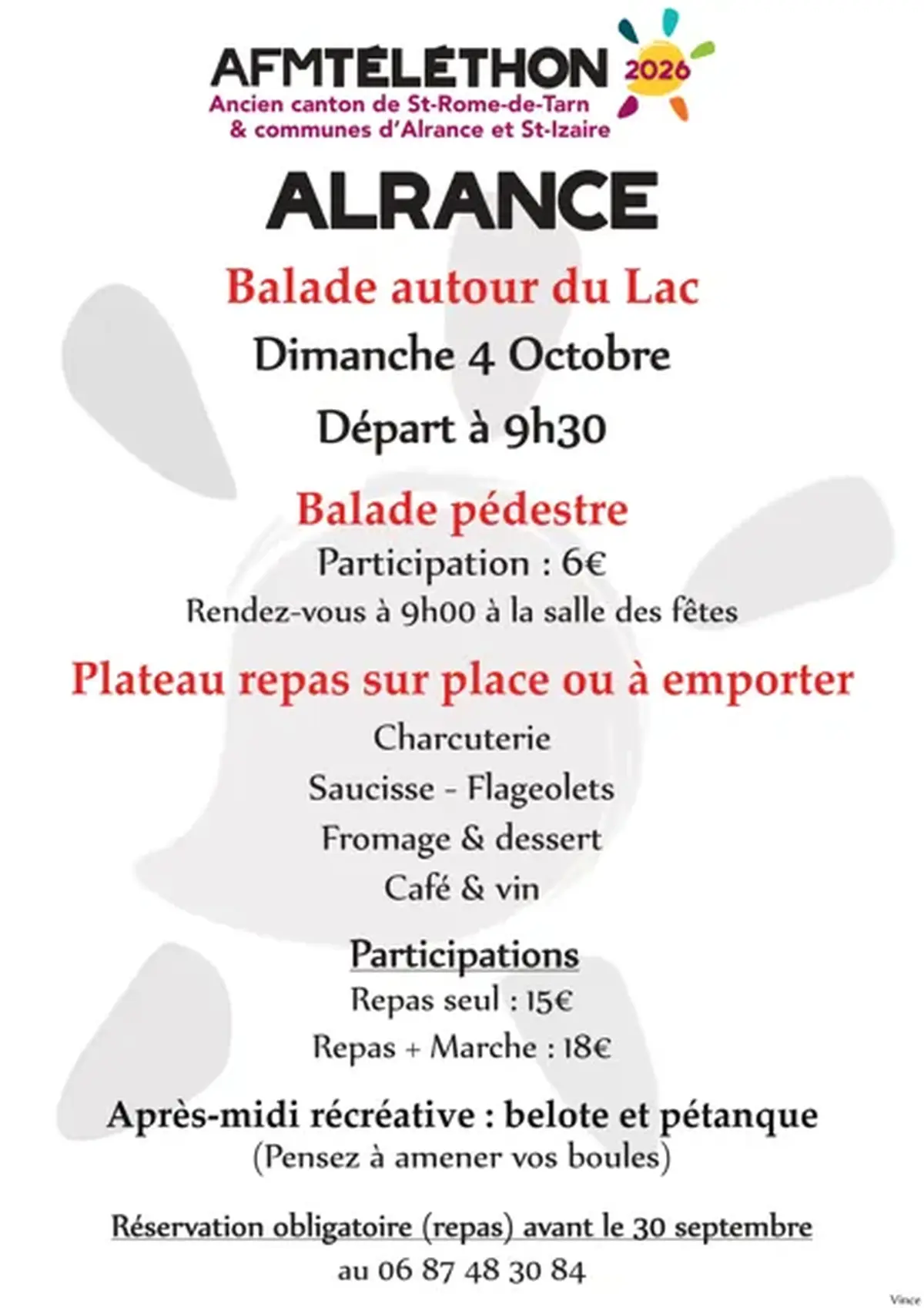 Balade autour du Lac, AFM TELETHON