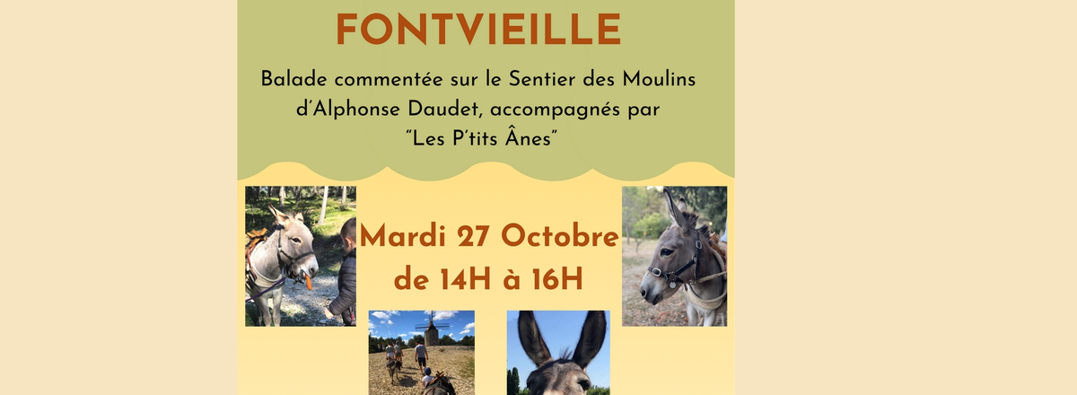 Balade commentée au pas de l'âne sur le Sentier des Moulins d'Alphonse Daudet