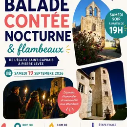 Balade contée nocturne aux flambeaux – De l’église Saint-Caprais à Pierre Levée à Bessines