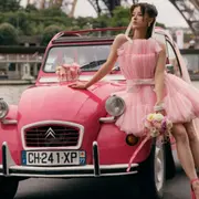Balade d'une journée en 2CV Rose à Paris