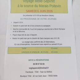 Balade en petit train : Melle-Sepvret à la source du Marais Poitevin