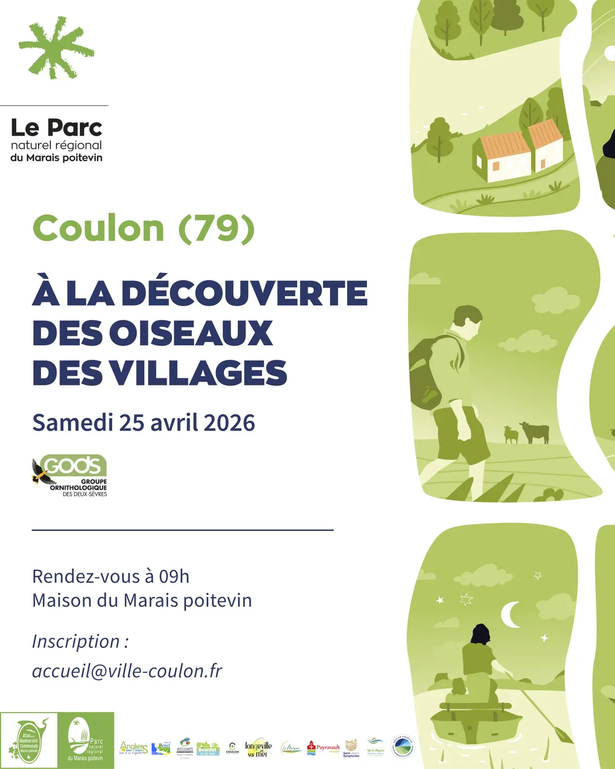 Balade nature Découverte des oiseaux des villages à Coulon