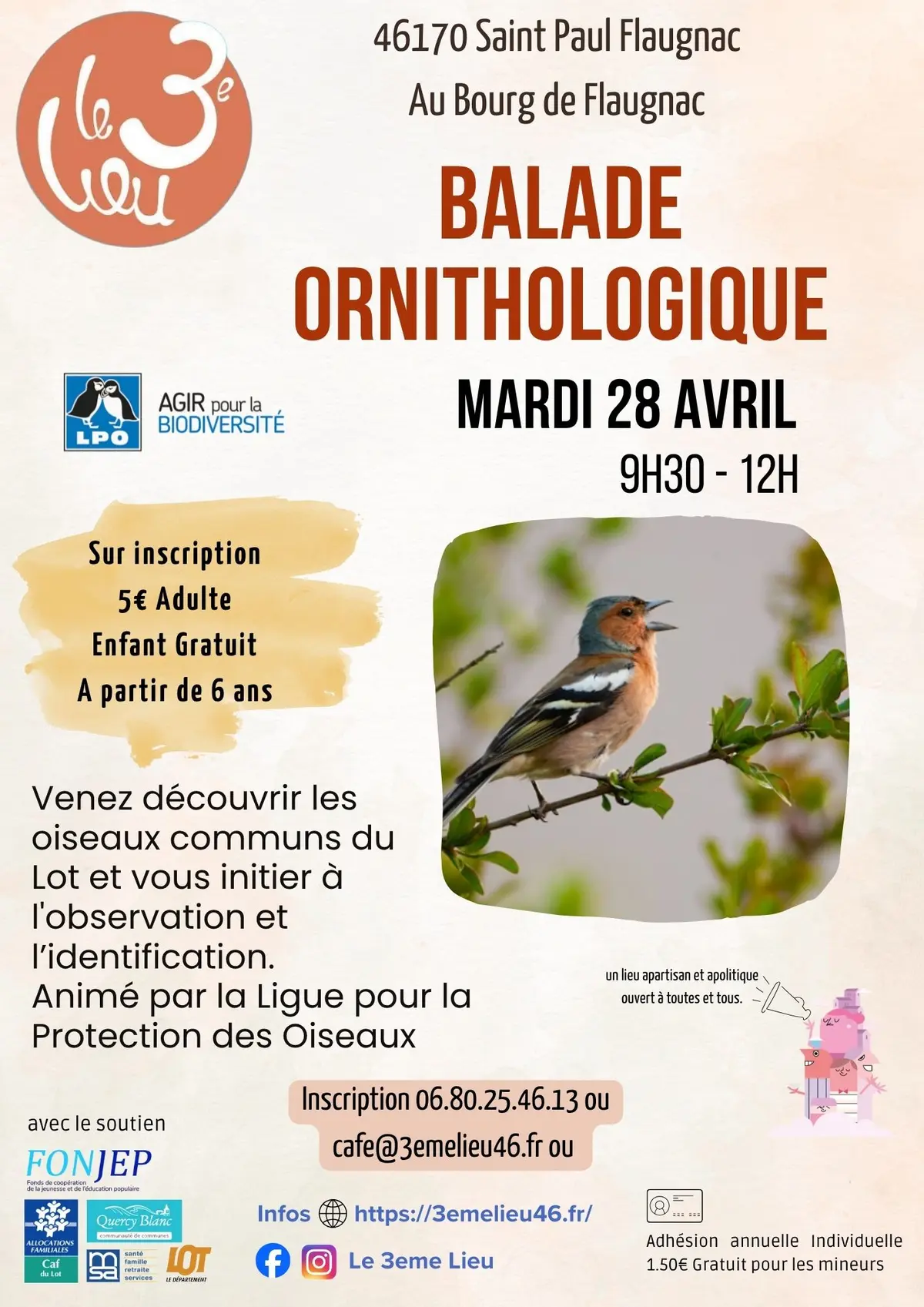 Balade ornithologique au 3ème Lieu