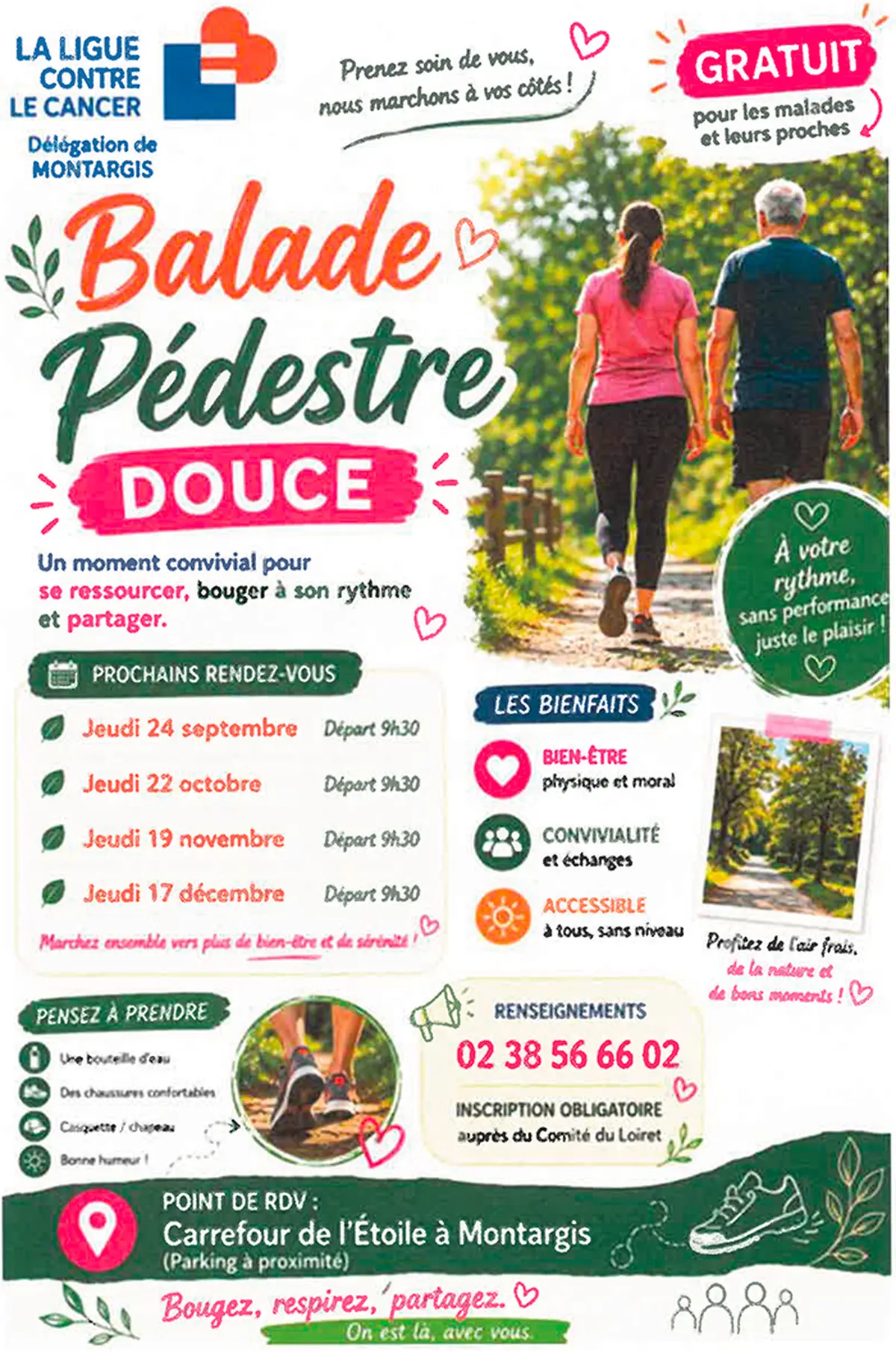 Balade pédestre douce avec la Ligue Contre le Cancer