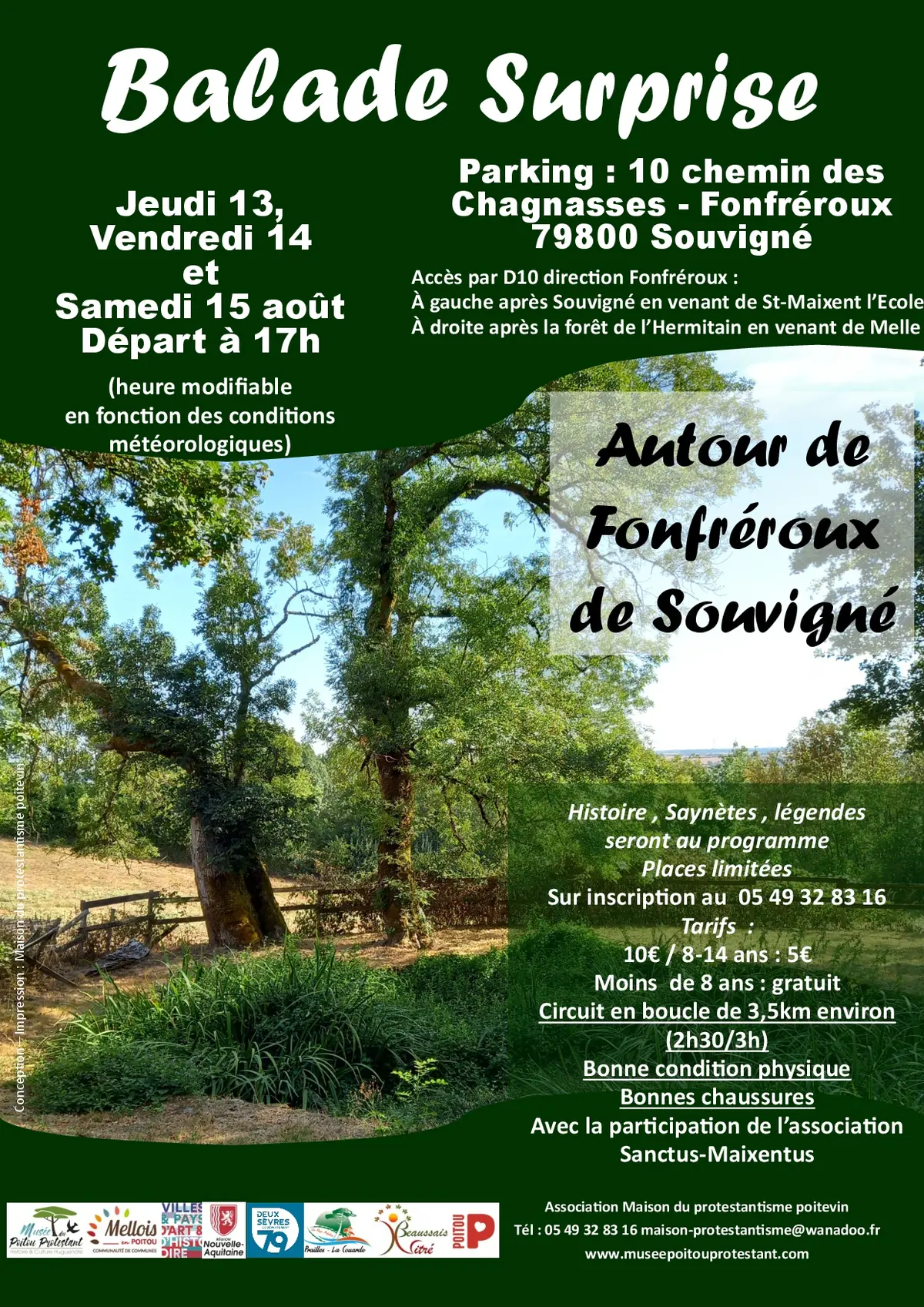 Balade surprise 13/14/15 aout à 17h à Souvigné