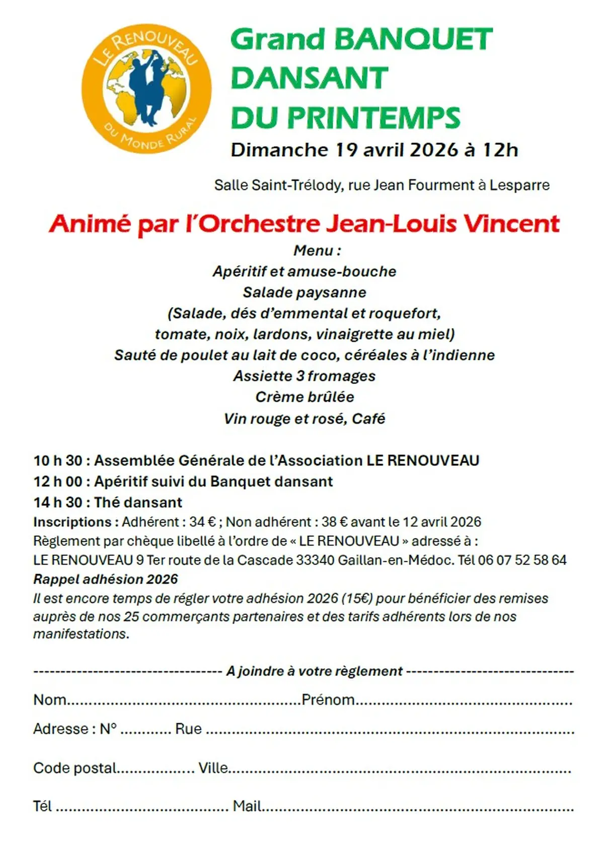 Banquet dansant du printemps