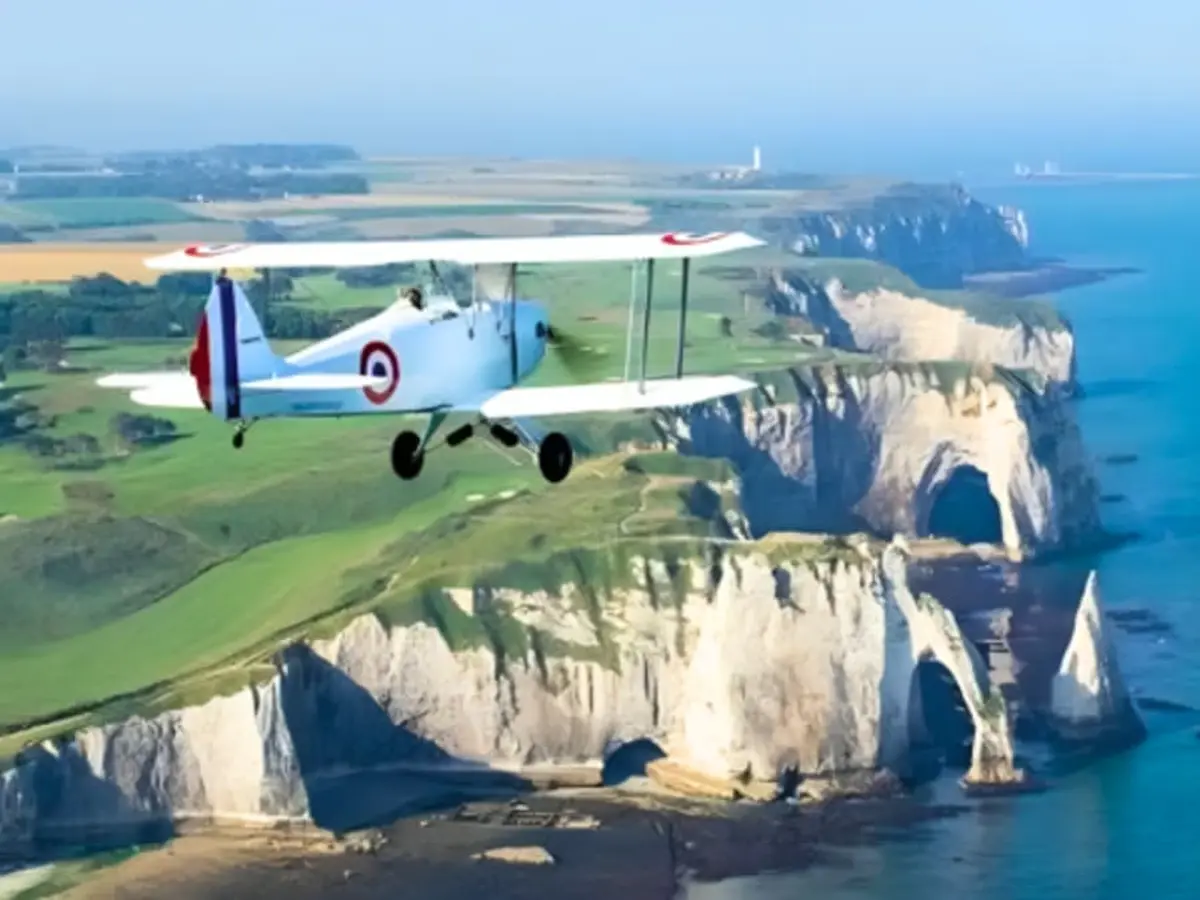 Baptême en ULM biplan sur la côte Normande (76)