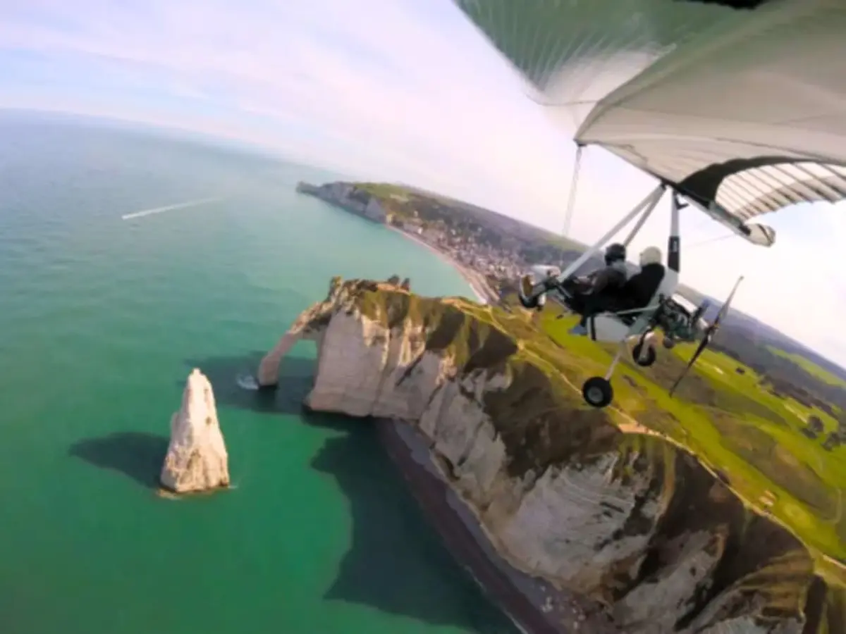 Baptême en ULM pendulaire sur la côte Normande (76)
