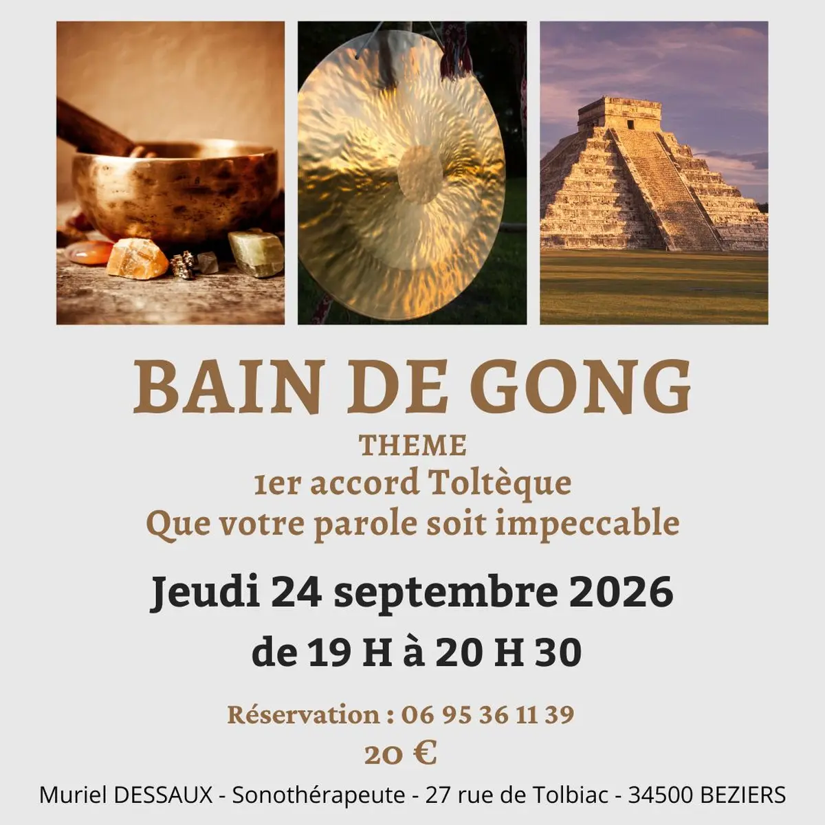 Bain de gong à Béziers