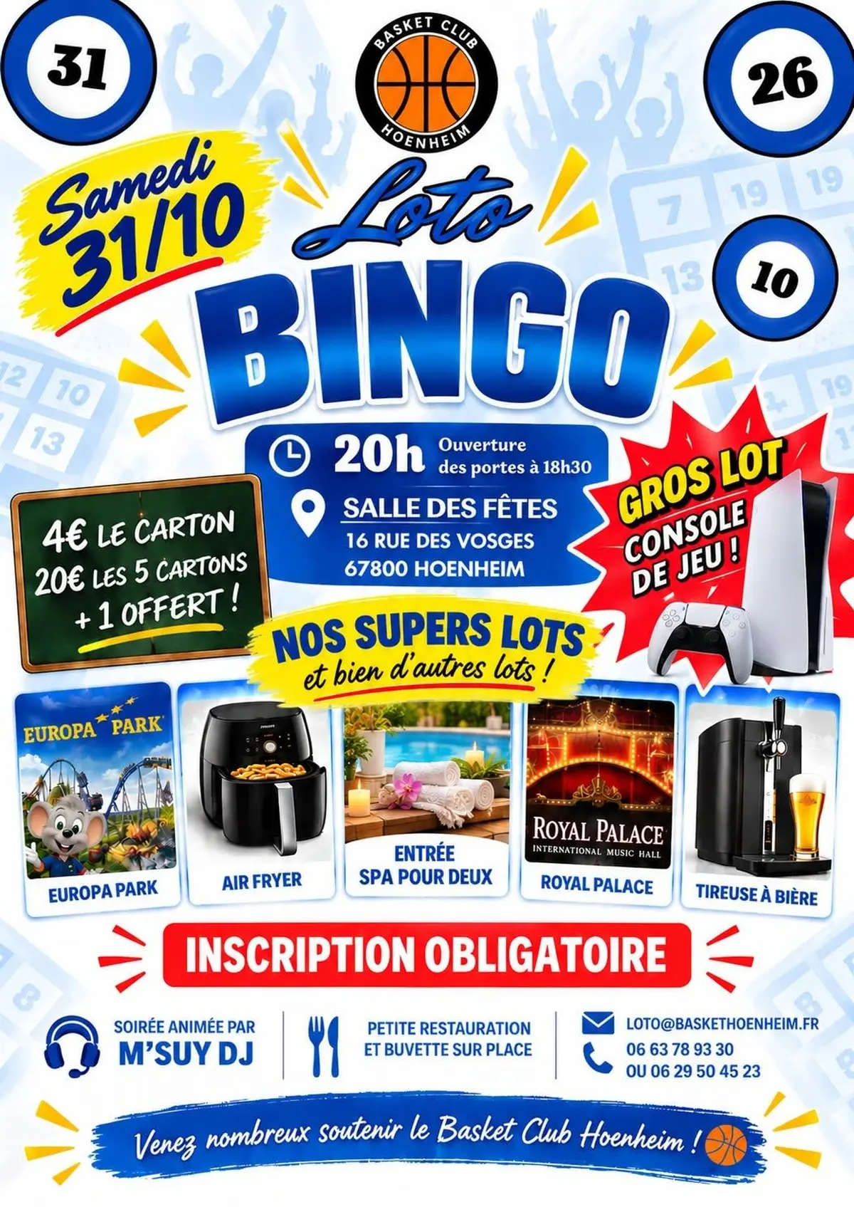 Loto bingo 2026 du Basket Club Hoenheim