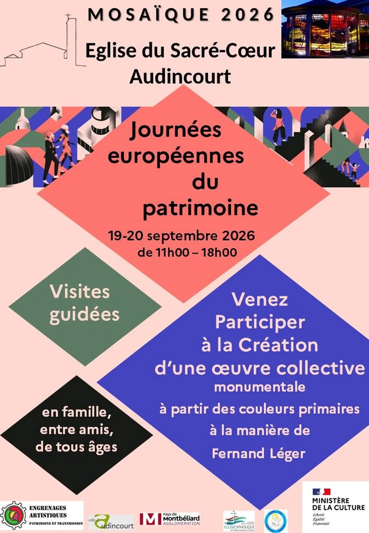Création d'une oeuvre collaborative selon F Léger Journées du patrimoine