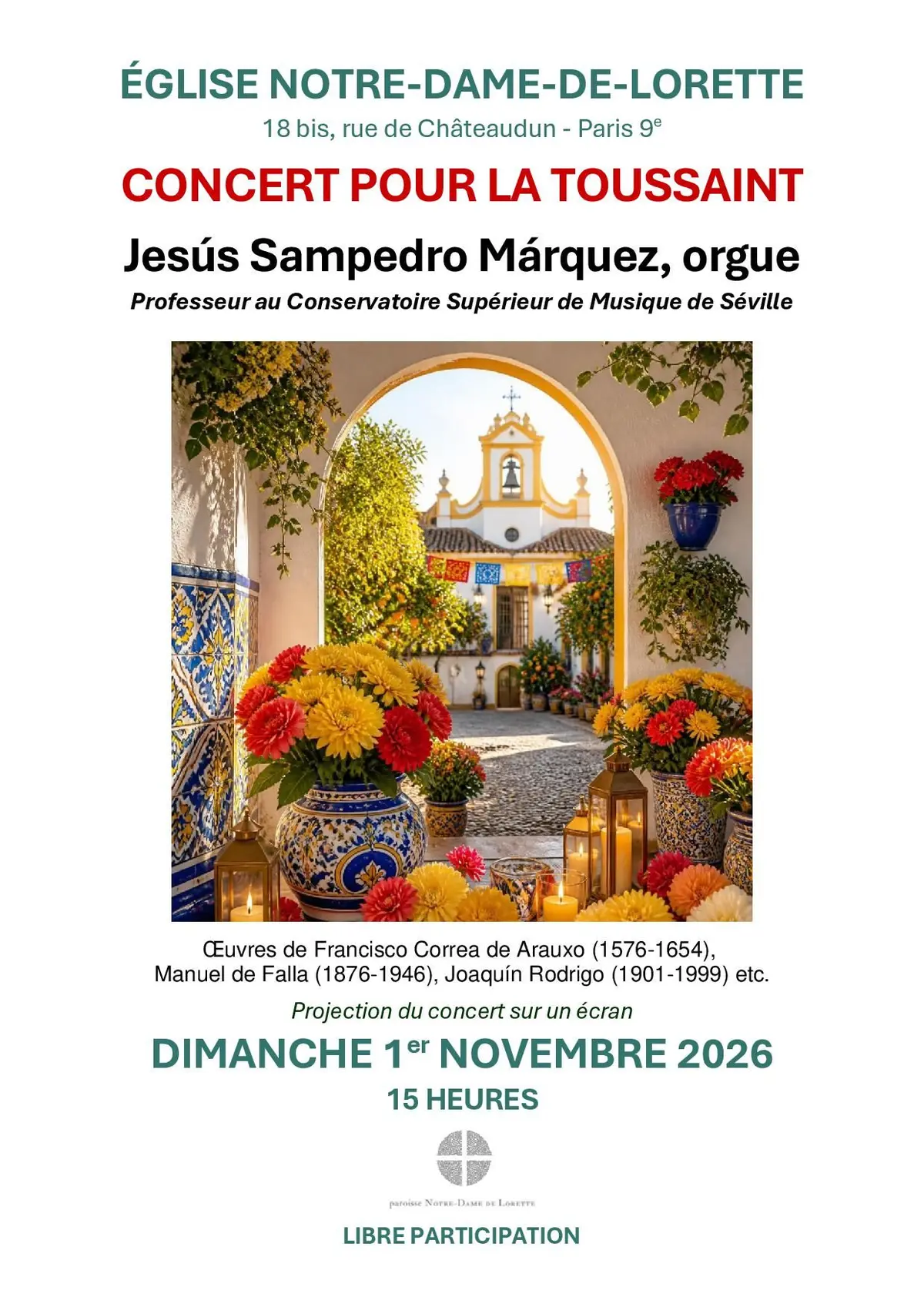CONCERT D’ORGUE POUR LA TOUSSAINT par Jesús Sampedro Márquez