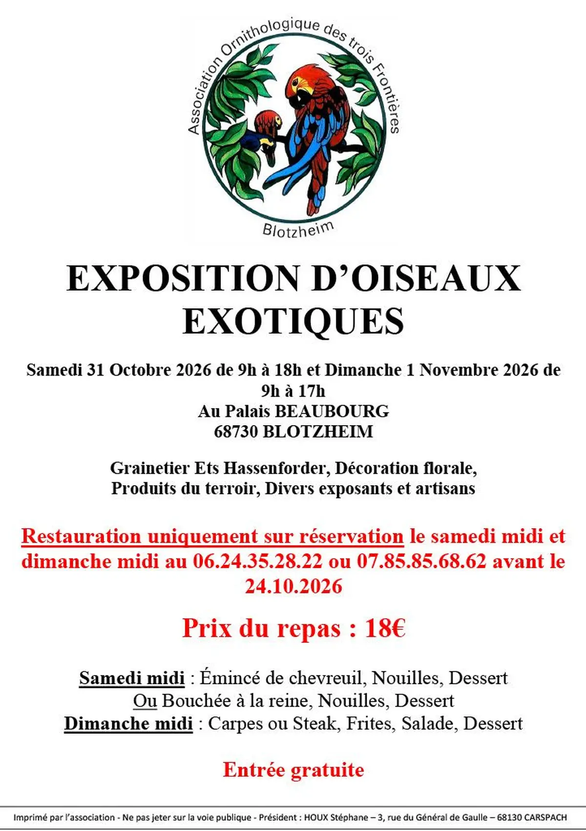 Exposition d'Oiseaux Exotiques d'Elevage 
