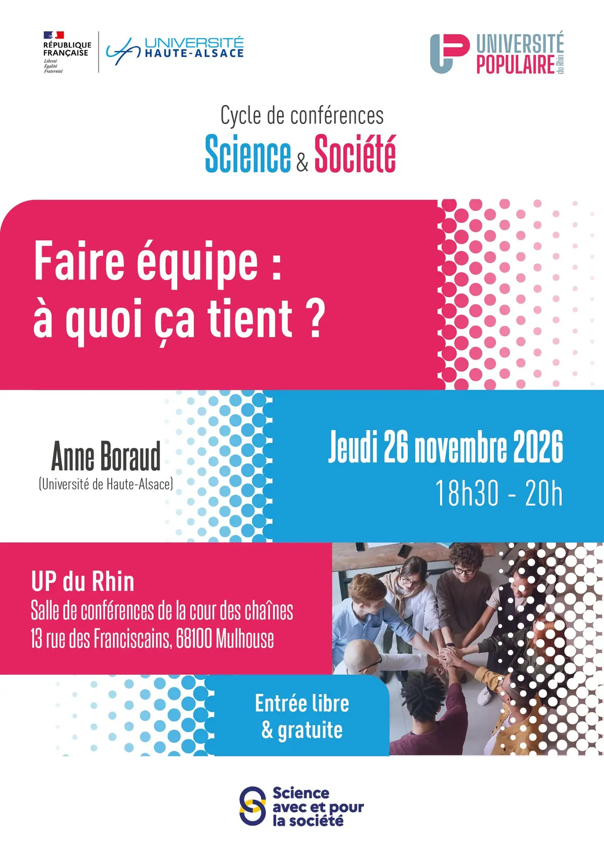 Conférence Science et Société - Faire équipe, à quoi ça tient ?