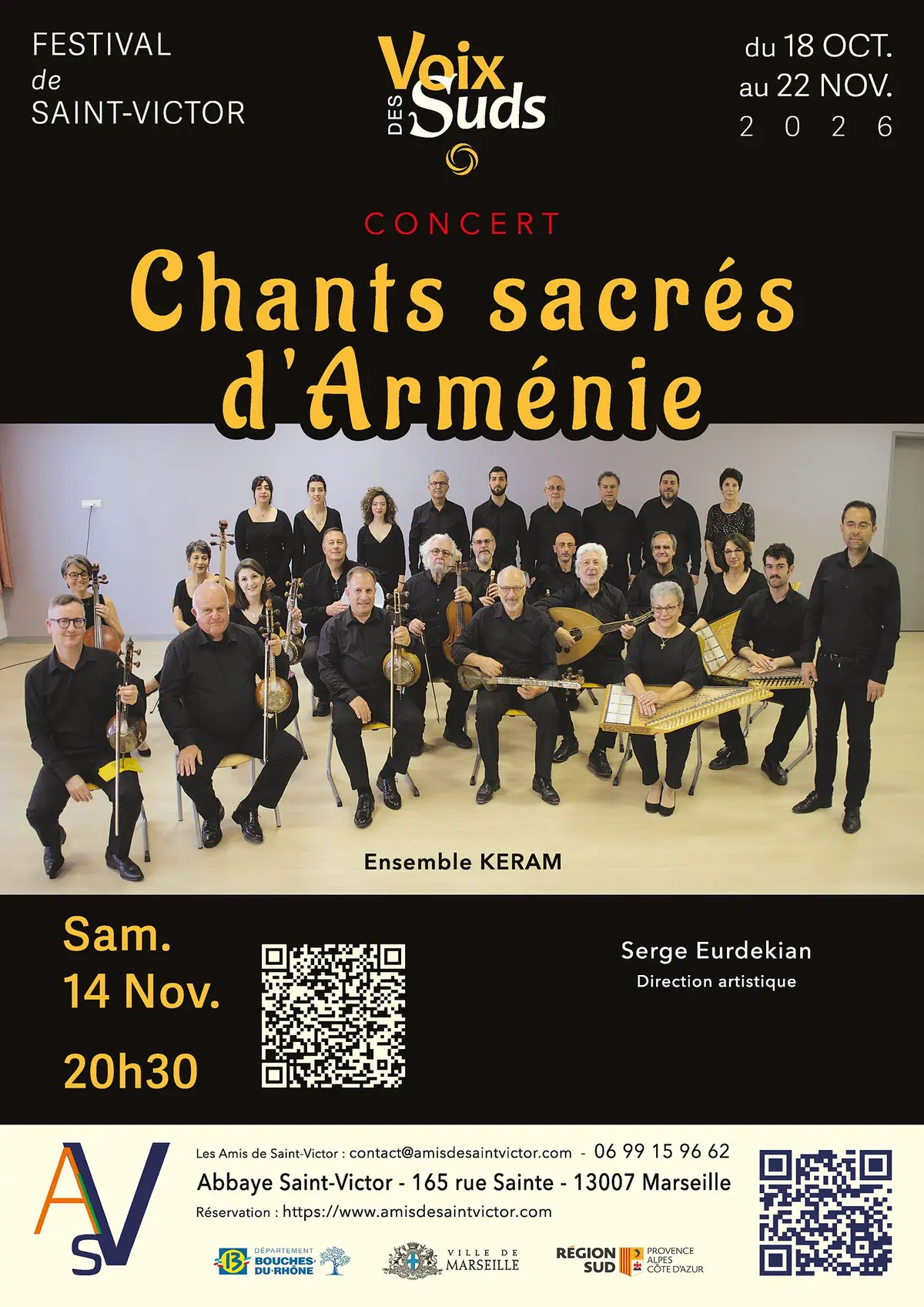 Chants sacrés d'Arménie-  Concert dans le cadre du Festival Voix des Suds