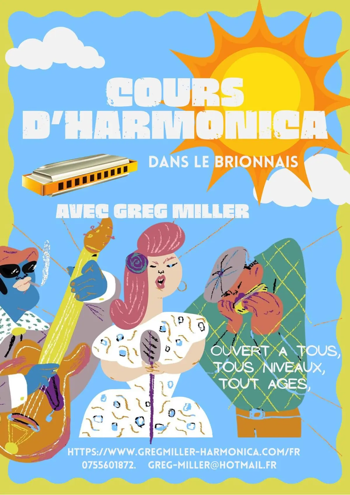 Cours d'harmonica collectif à Colombier-en -Brionnais