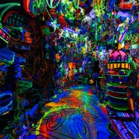 Kenny Scharf’s Cosmic Cavern immersive experience. Saatchi Gallery, London. 2023. &copy; Tim Craig