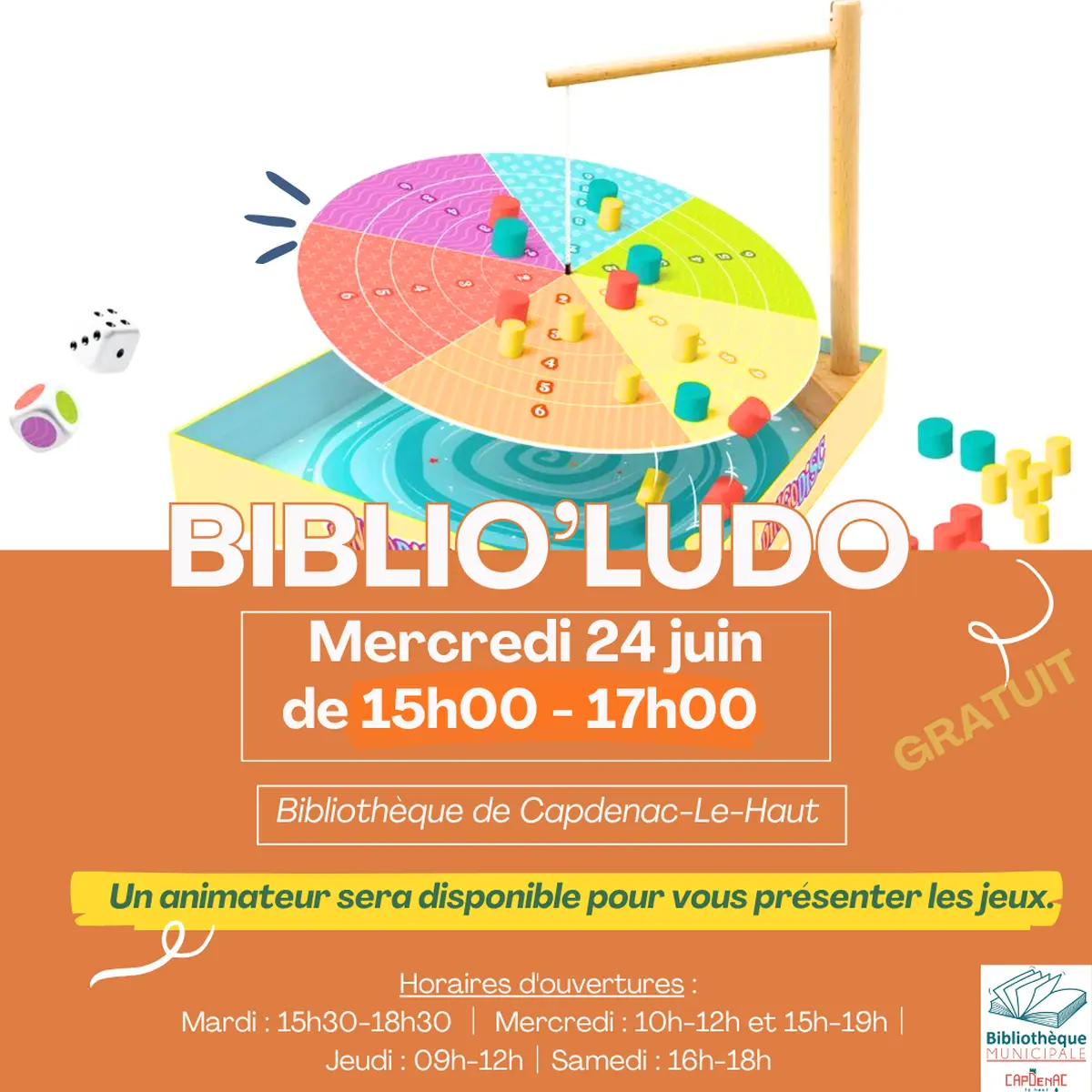 Biblio'Ludo à la bibliothèque de Capdenac-le-Haut