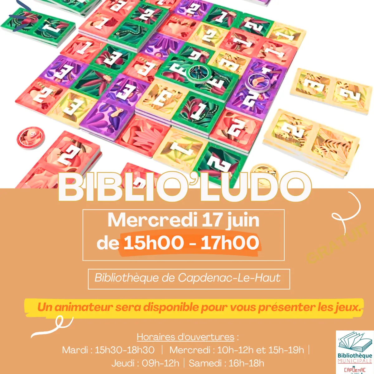 Biblio'Ludo à la bibliothèque de Capdenac-le-Haut