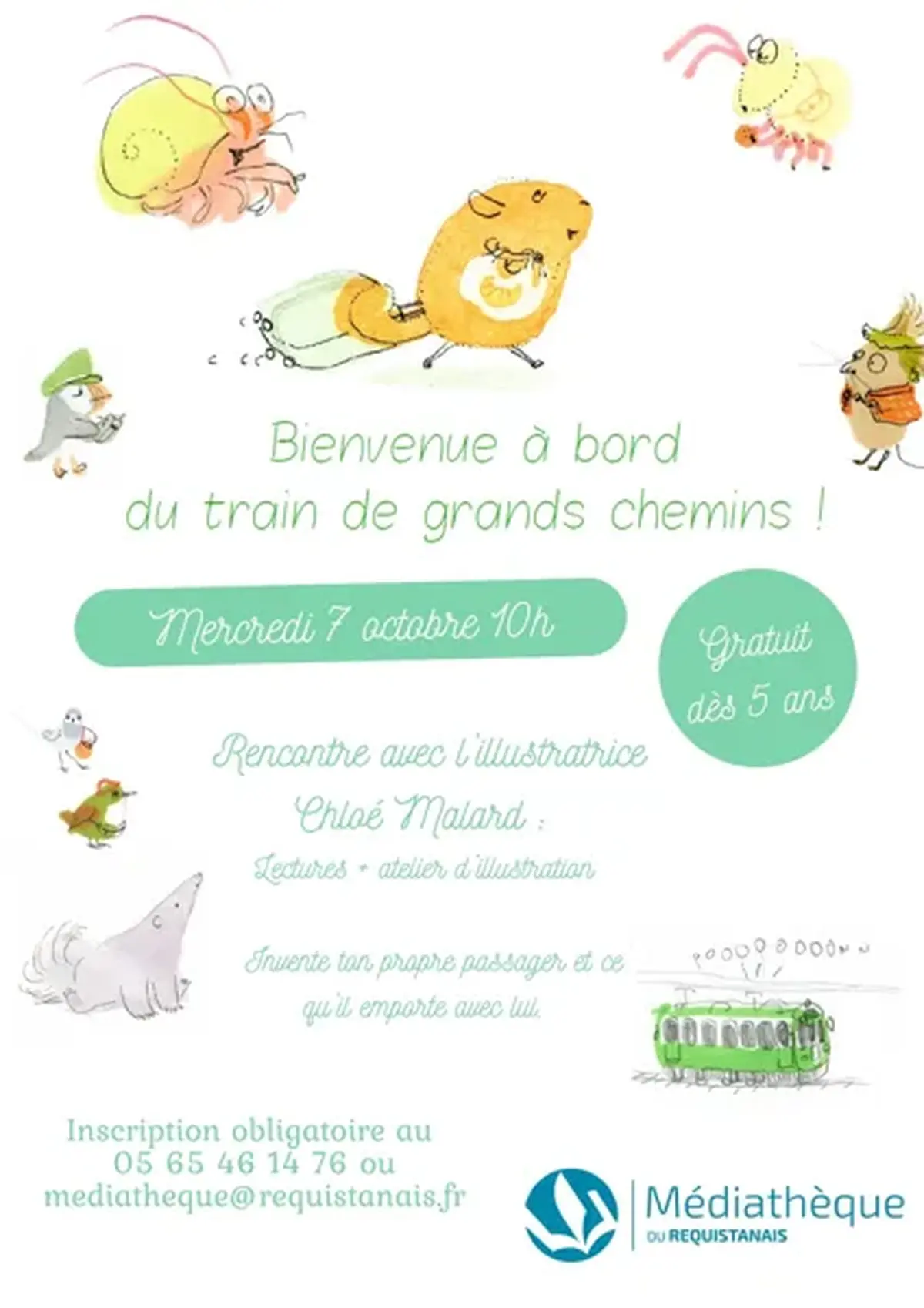 Bienvenue à bord du Train de grands chemins ! » – Lecture et atelier créatif avec Chloé Malard - Médiathèque