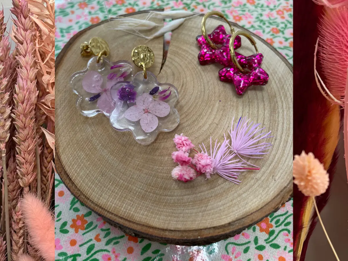 Boucles d'oreilles en résine