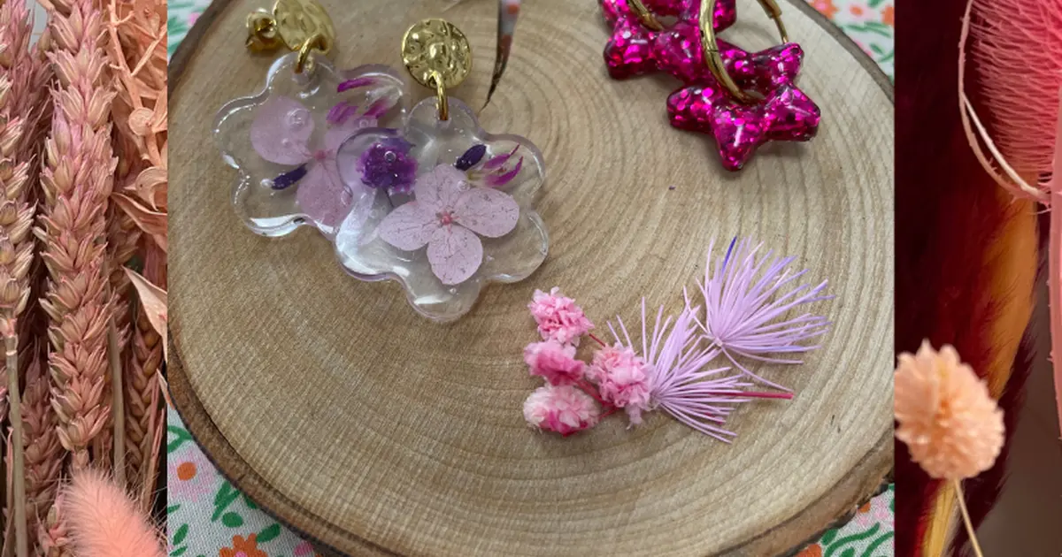 Boucles d'oreilles en résine