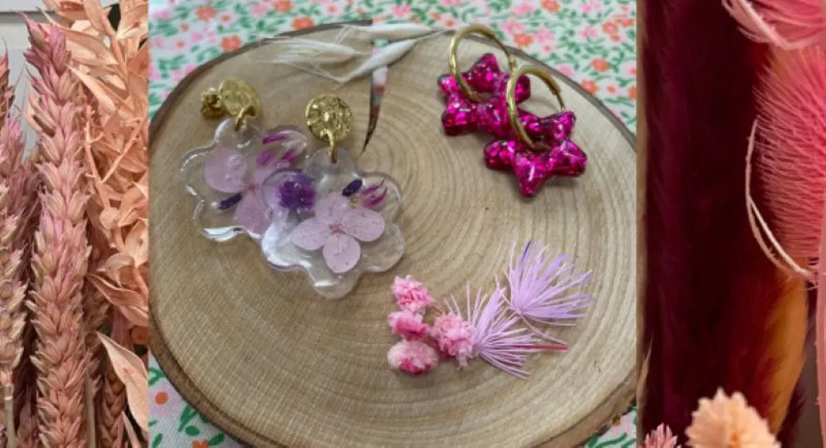 Boucles d'oreilles en résine