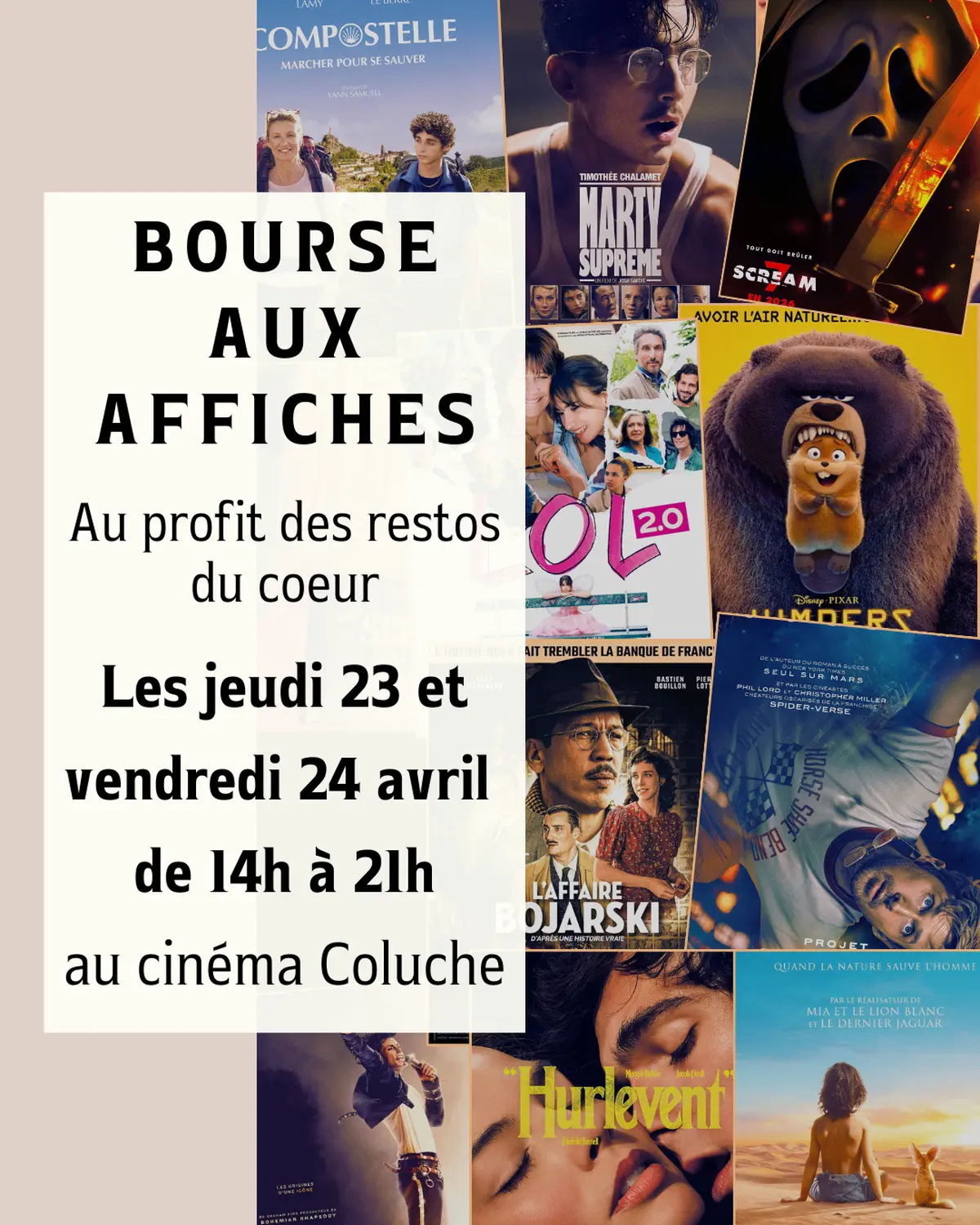 Bourse aux affiches solidaire : collecte au profit des Restos du Cœur