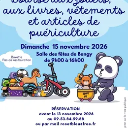 Bourse aux jouets, aux livres, vêtements et articles de puériculture