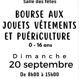 Bourse aux jouets, vêtements et puériculture