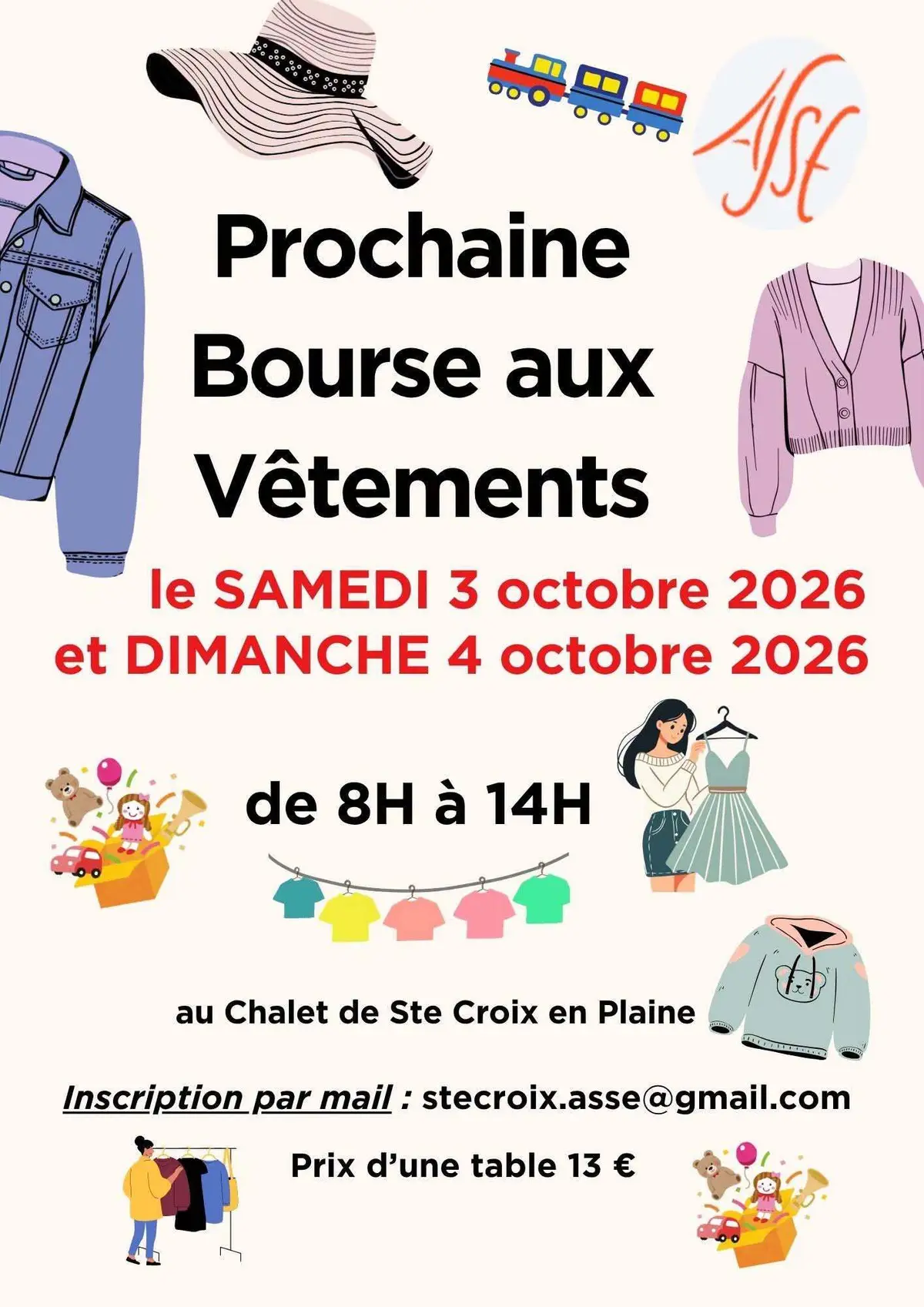 Bourse aux vêtements à Sainte-Croix-en-Plaine