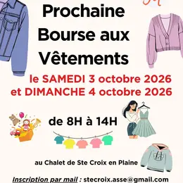 Bourse aux vêtements à Sainte-Croix-en-Plaine