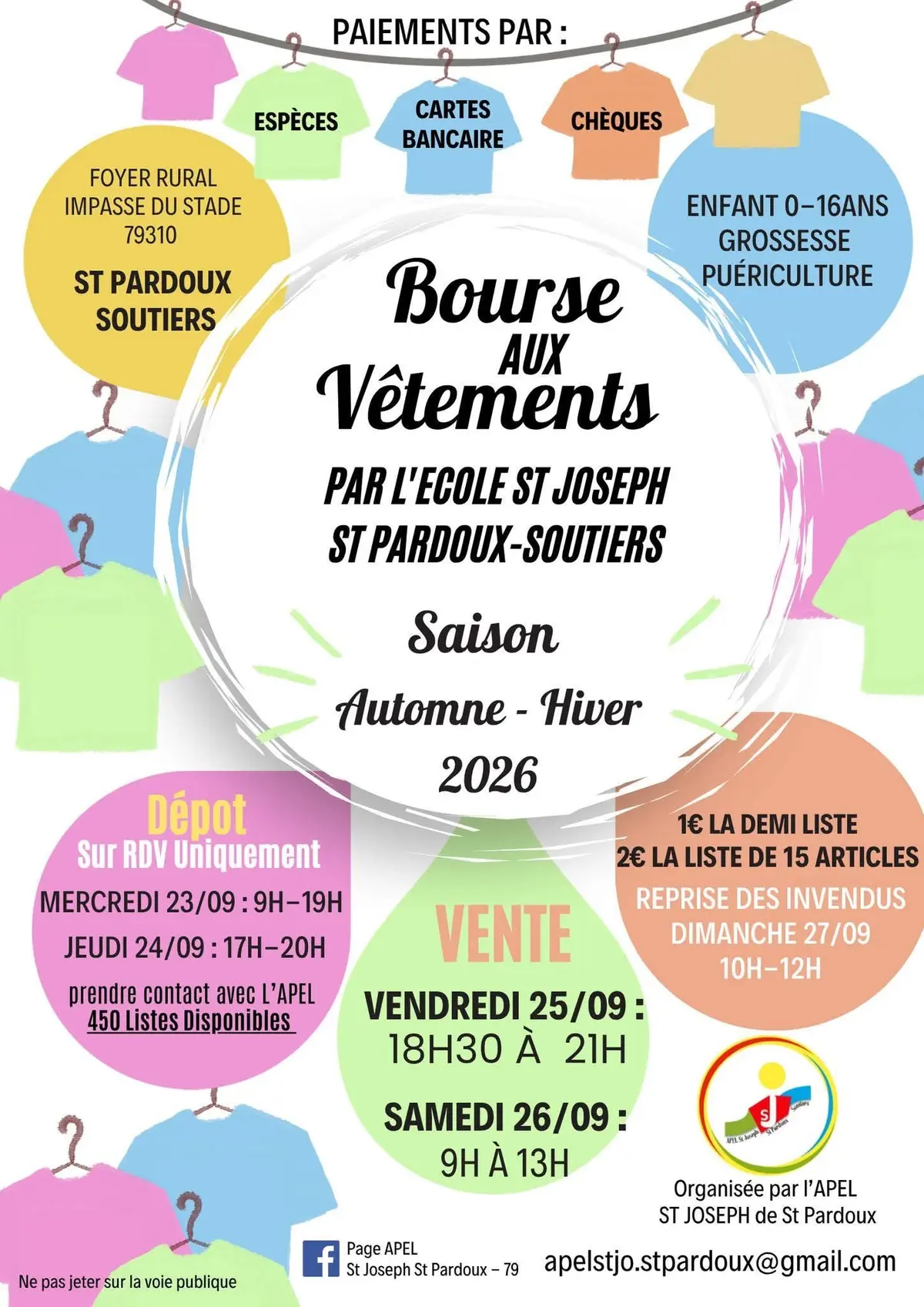 Bourse aux vêtements automne-hiver 2026