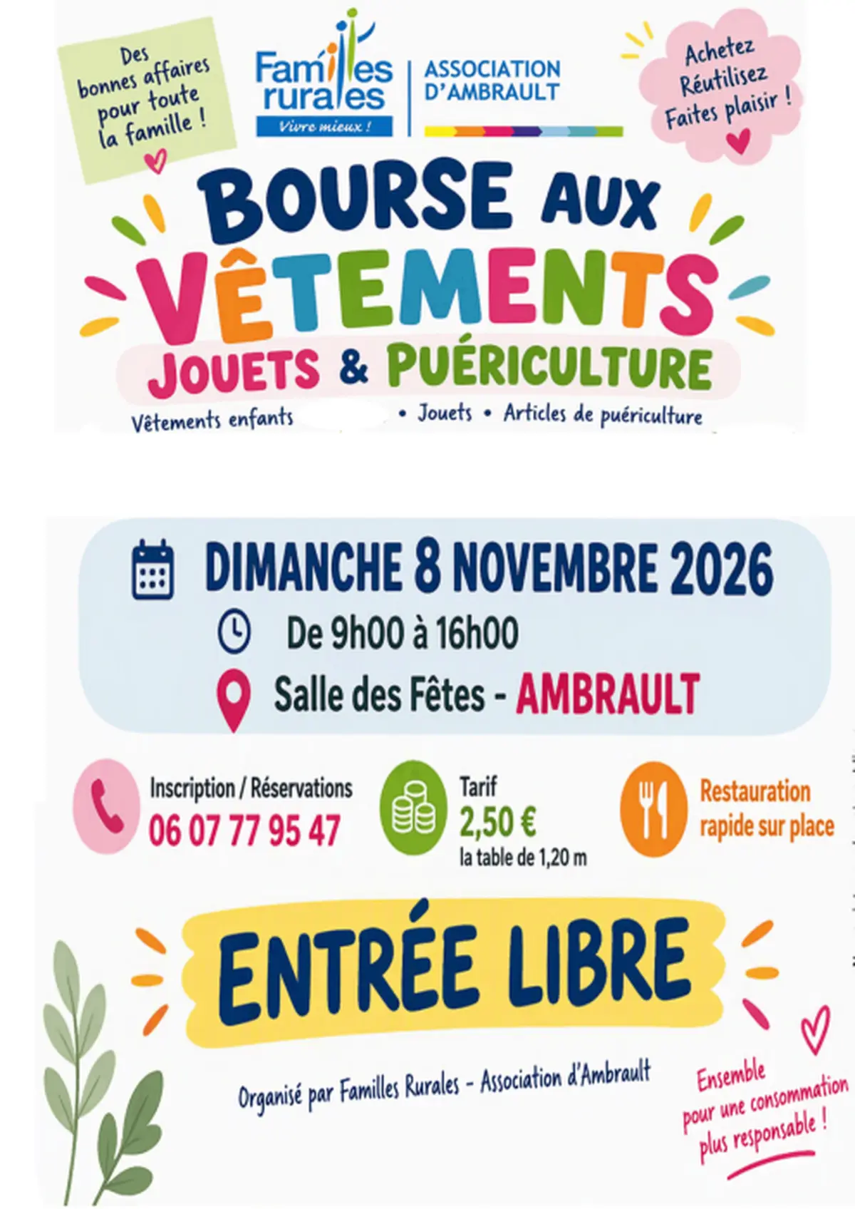 Bourse aux vêtements, jouets et puériculture