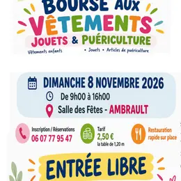 Bourse aux vêtements, jouets et puériculture