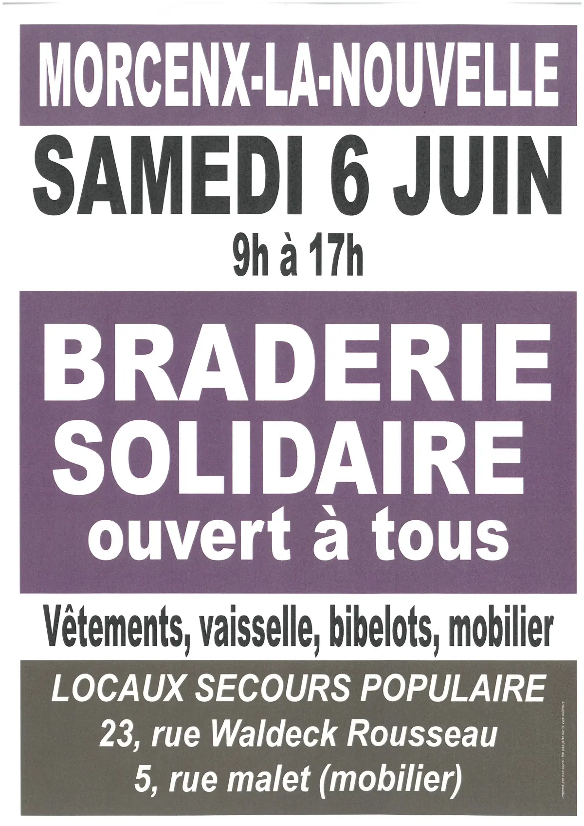 Braderie Solidaire du Secours Populaire
