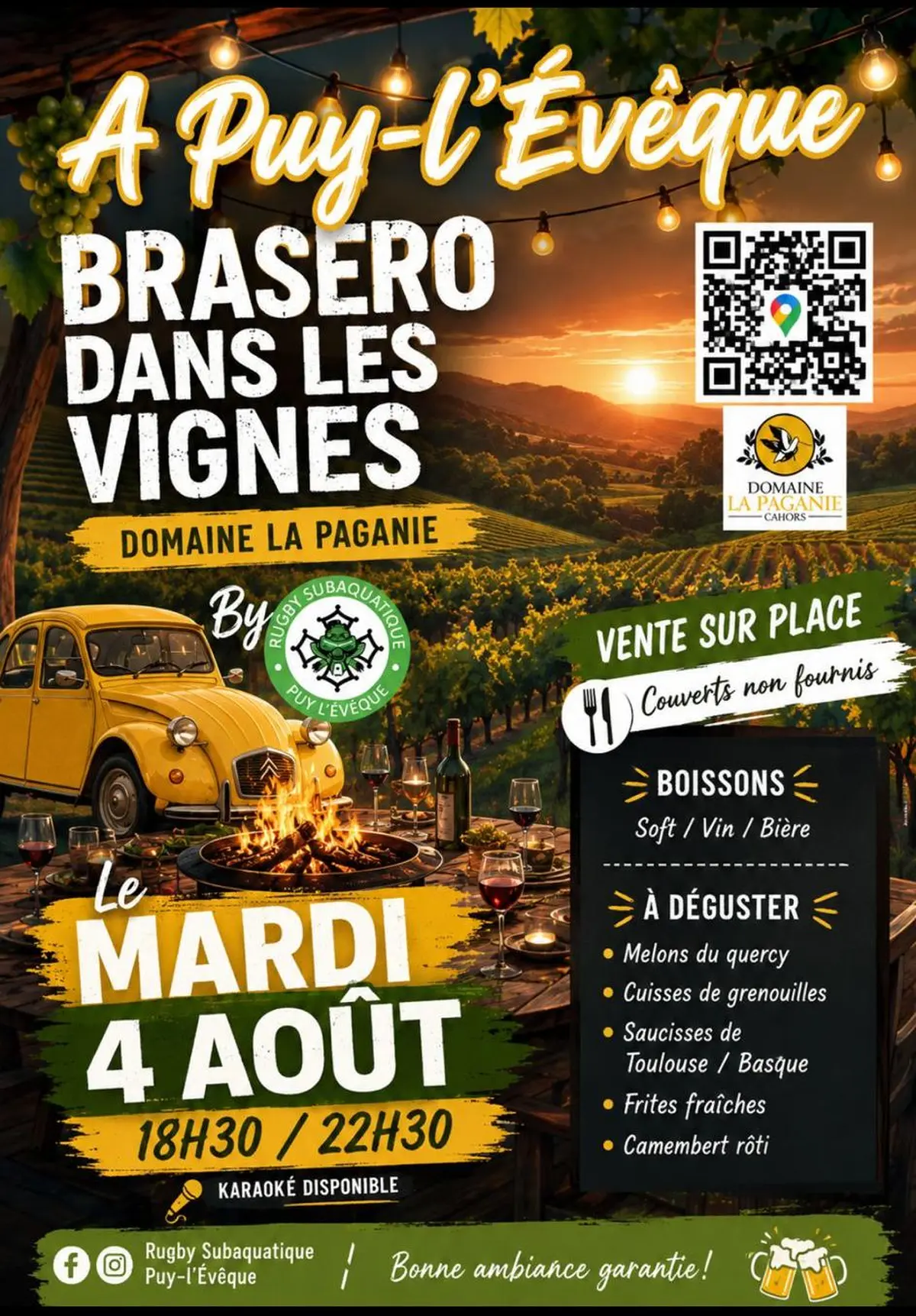 Brasero dans les vignes au domaine La Paganie