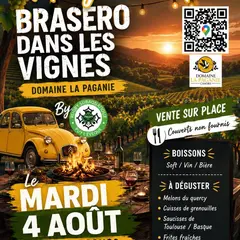 Brasero dans les vignes au domaine La Paganie