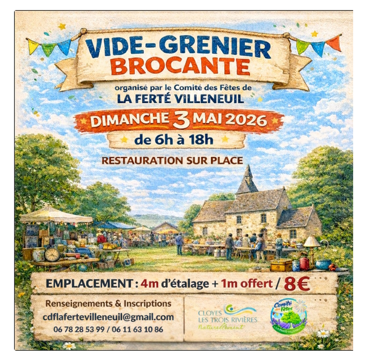 Brocante à La Ferté Villeneuil