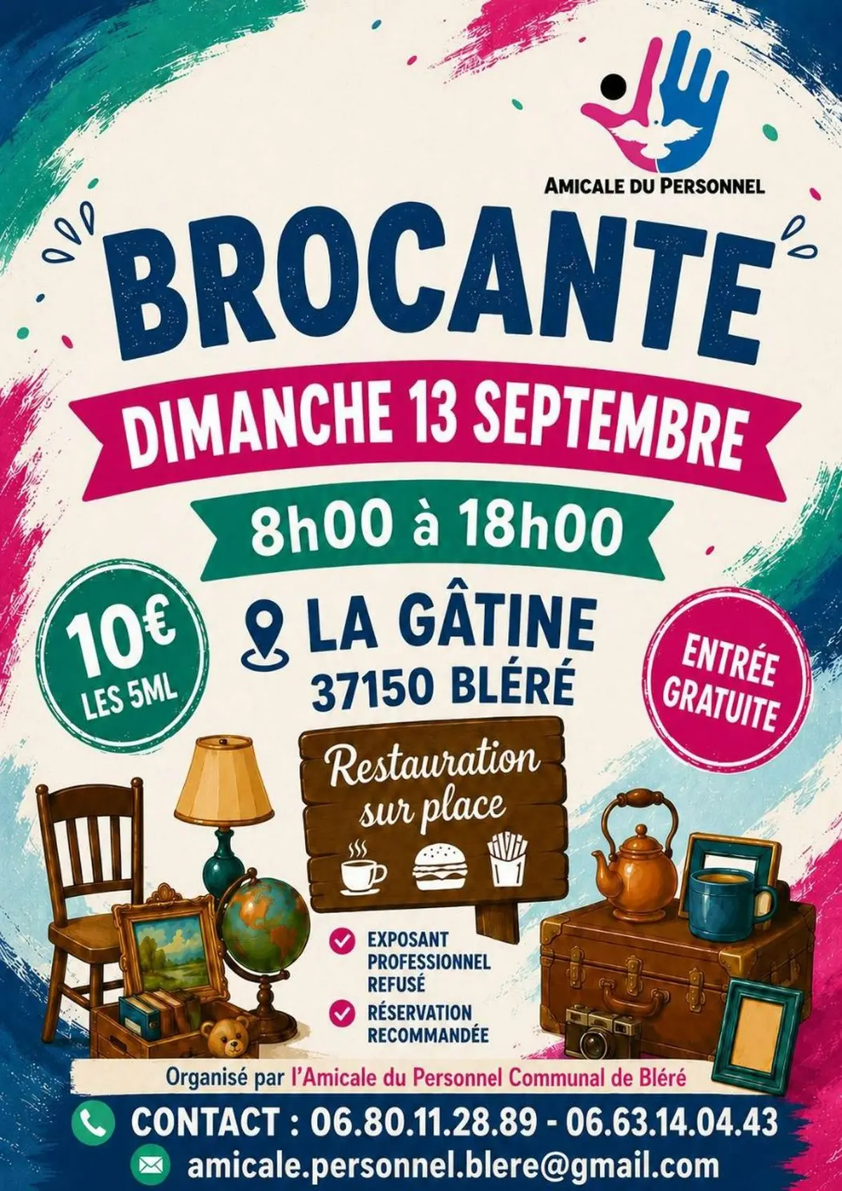 Brocante de l'Amicale du personnel de la mairie de Bléré