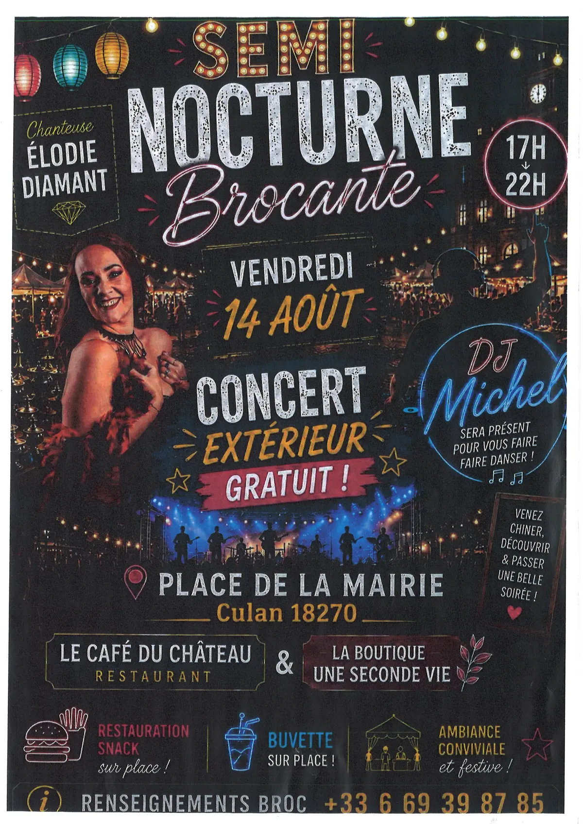Brocante semi nocture suivie d'un concert