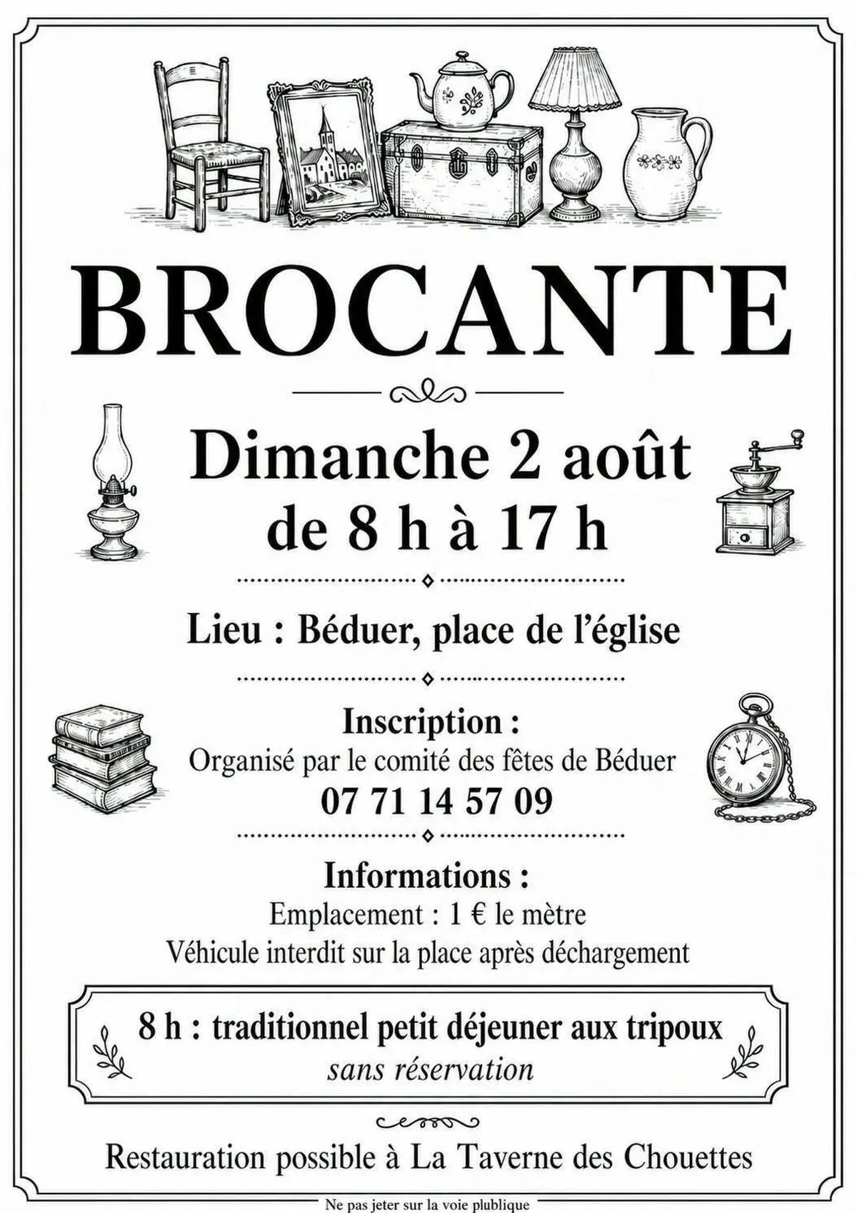 Brocante, vide-greniers à Béduer