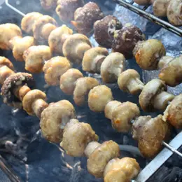 Brochette de champignons de Paris