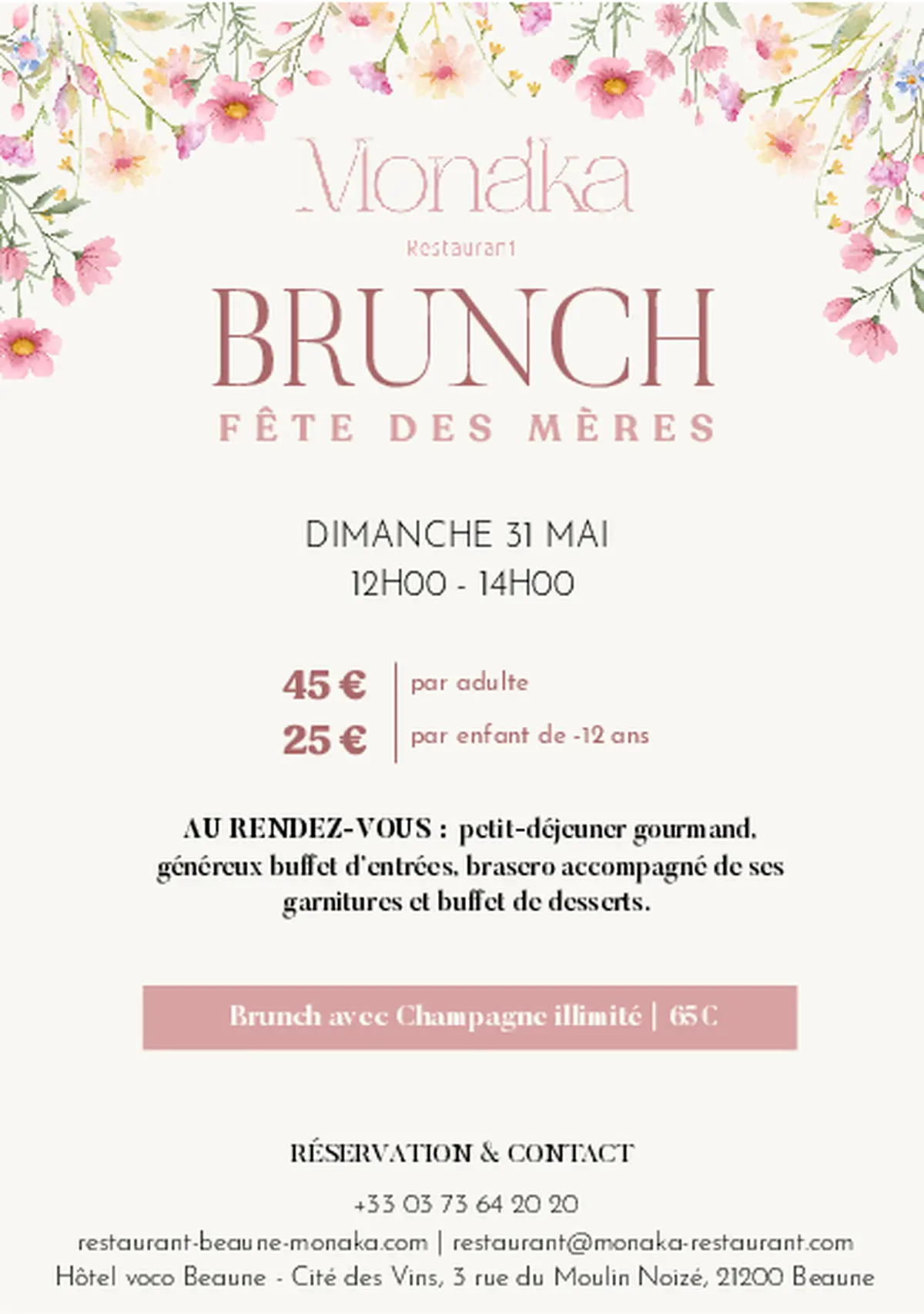 Brunch de la Fête des Mères au Monaka